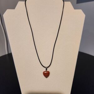 Heart Pendant Necklace with Black Cord